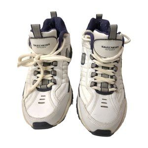 Skechers Sport After Burn Men 7.5 White Copper Fit Memory Foam Shoes Sneakers